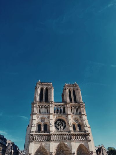 Low angle view of notre dame
