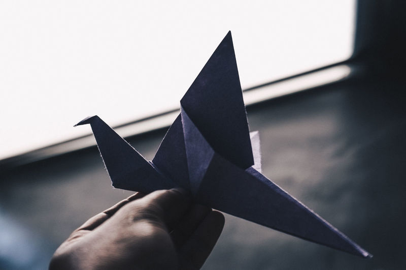 Close-up of origami bird