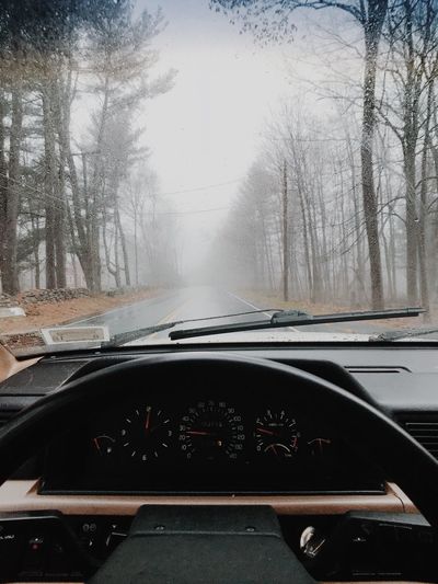 View of car on road during winter