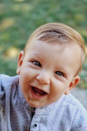 Portrait of smiling boy outdoors