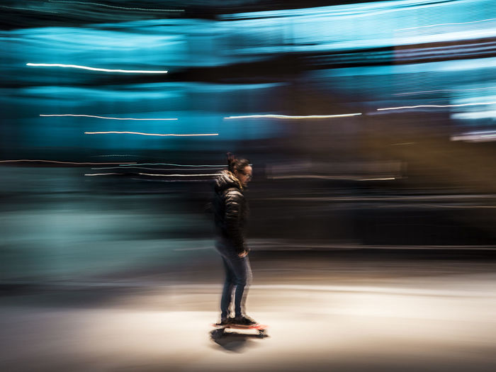 Blurred motion of woman dancing