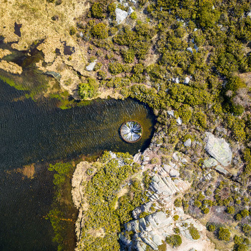 Landscape in lake lagoa comprida lagoon in serra da estrela, portugal