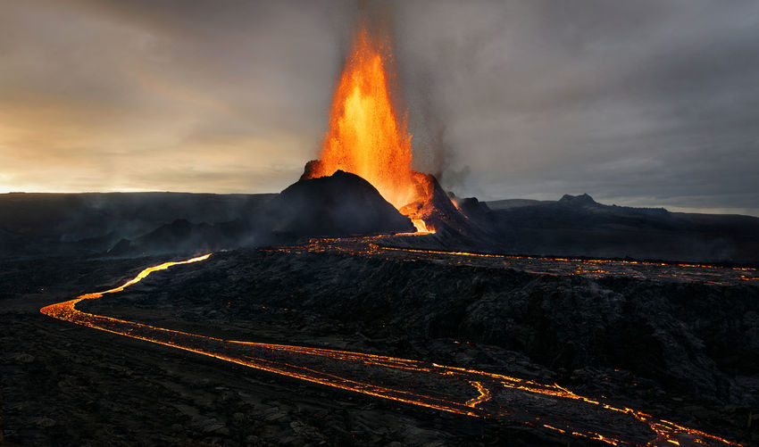Volcano eruption in iceland