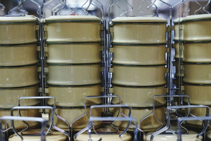 Close-up of lunch boxes