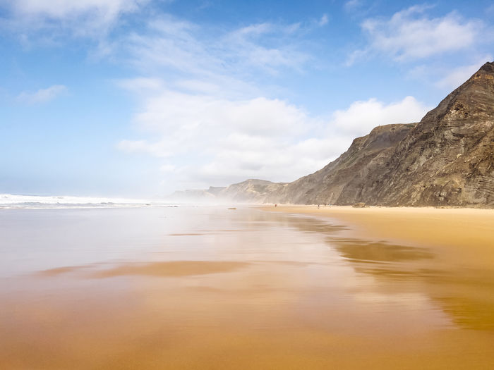 Scenic view of beach against sky