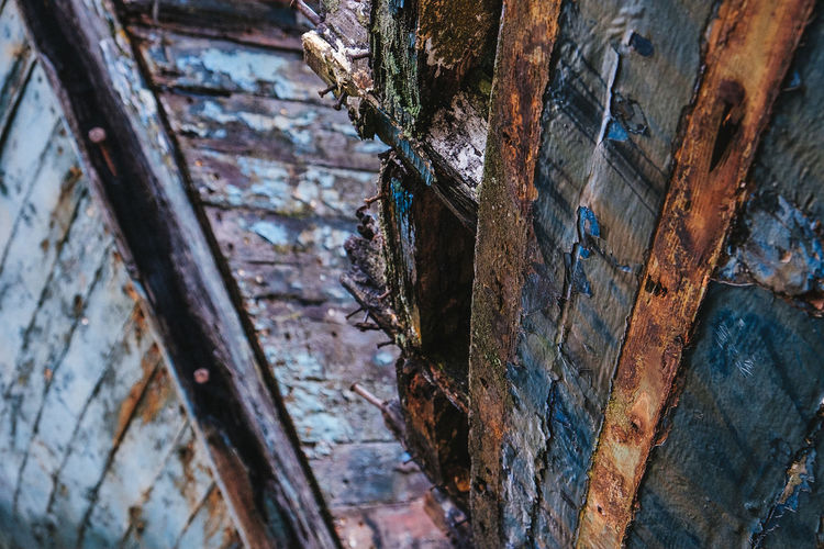 Close-up of rusty metal wall