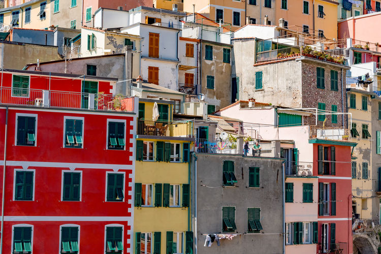 Multi colored residential buildings at riomaggiore