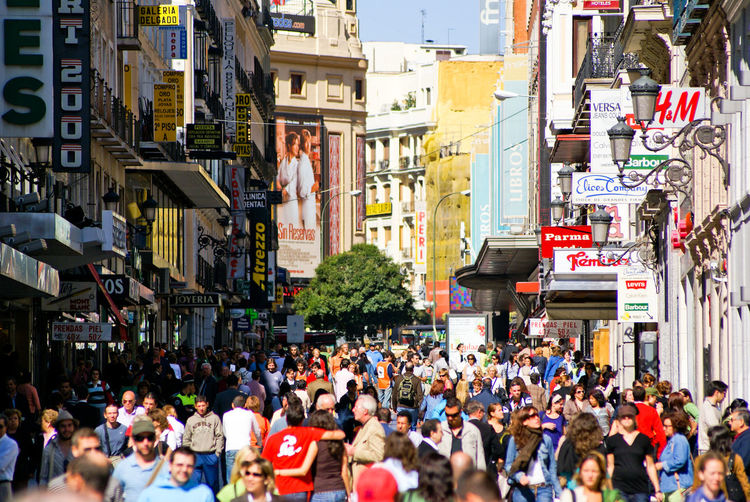 Busy street in modern city