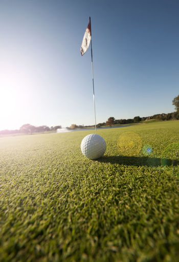 Close-up of golf ball