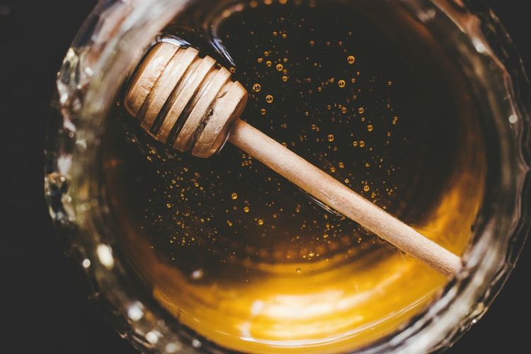 Close-up of honey in bowl