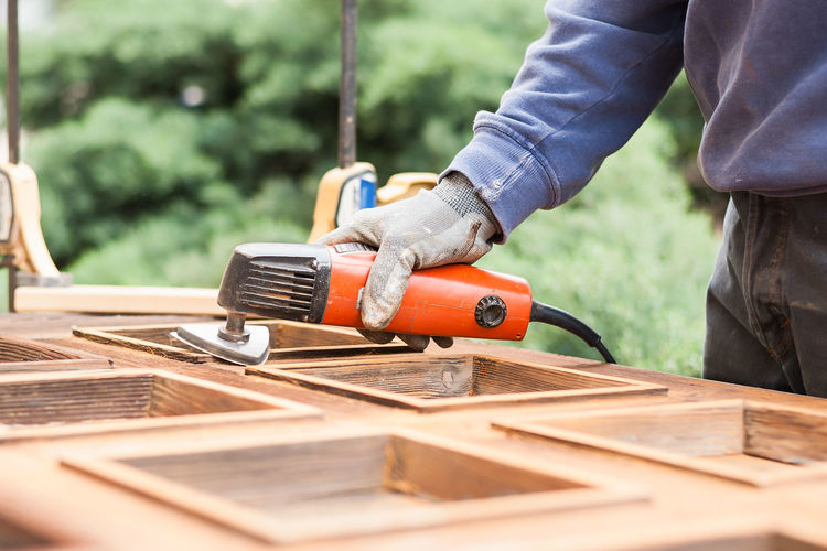 Man working at construction site