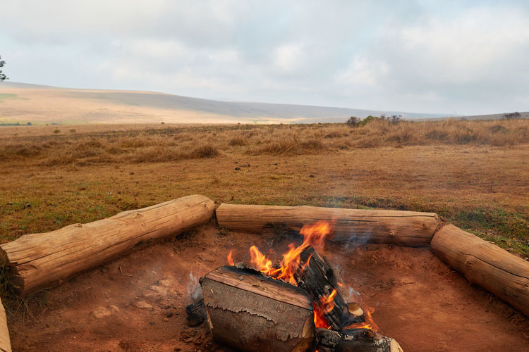 Campfire at nyika plateau, malawi