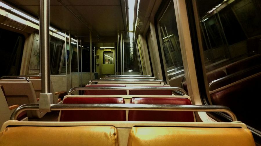 Empty seats of train