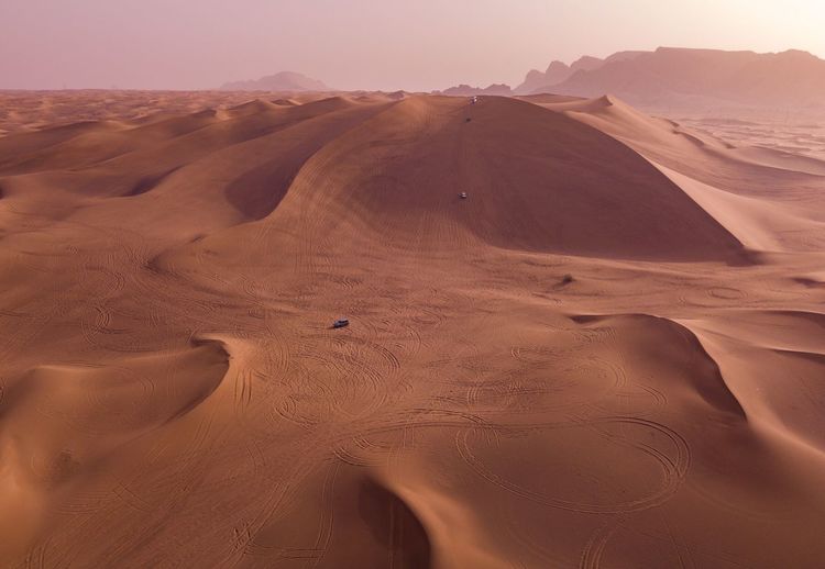High angle view of sand dunes 