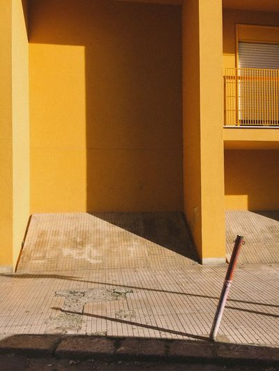 Close-up of yellow wall