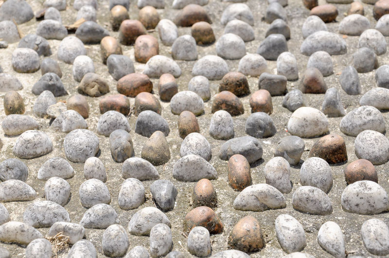 Full frame of pebble stones for background