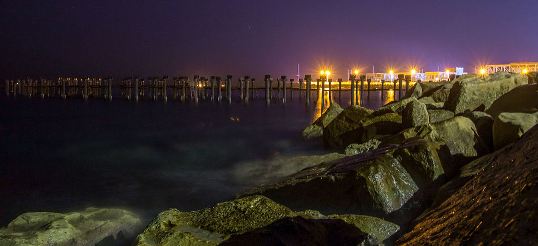 View of rocks in water