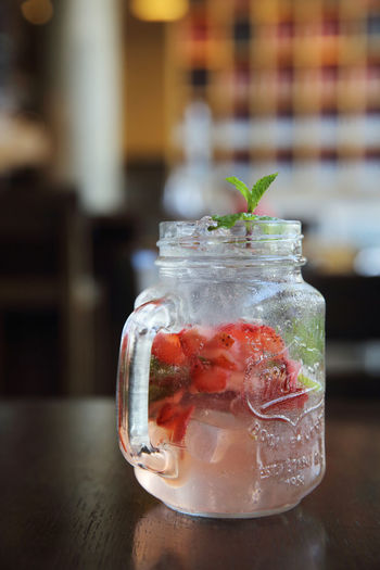Close-up of drink on table