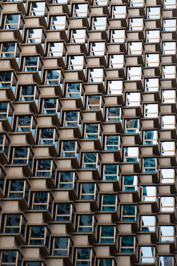 Morden building exterior close up square shape of window