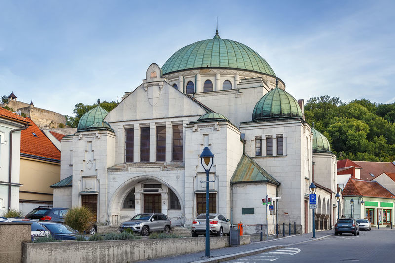 Front side of the building of trencin synagogue, slovakia
