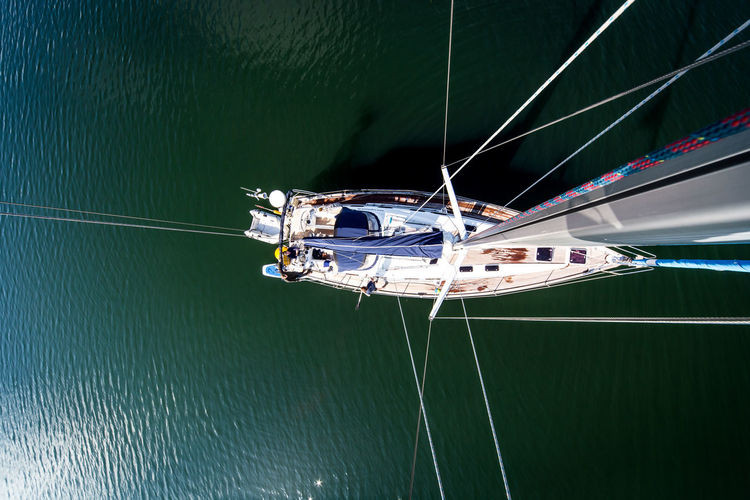 High angle view of boat in baltic sea