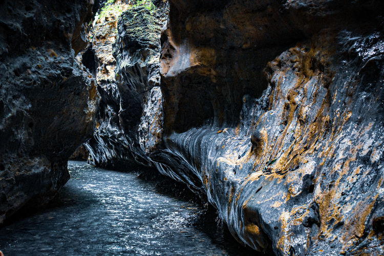 View of stream in cave
