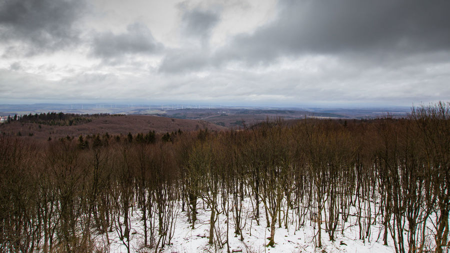 Scenic view of sea against sky during winter