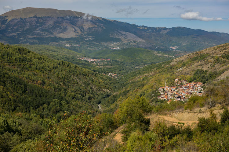 High angle view of landscape against sky