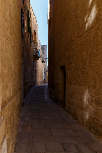 Empty corridor of historic building