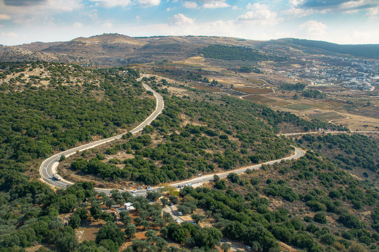 A winding road in the golan heights.