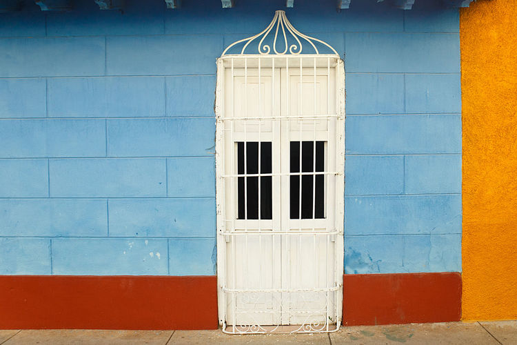 Blue and yellow facade , trinidad - cuba