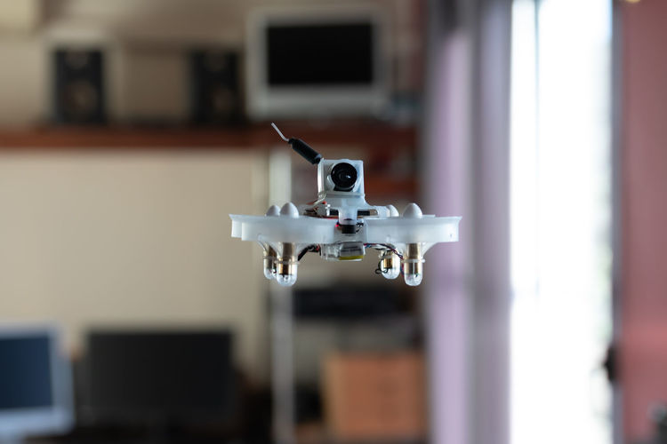 Close-up of drone at home