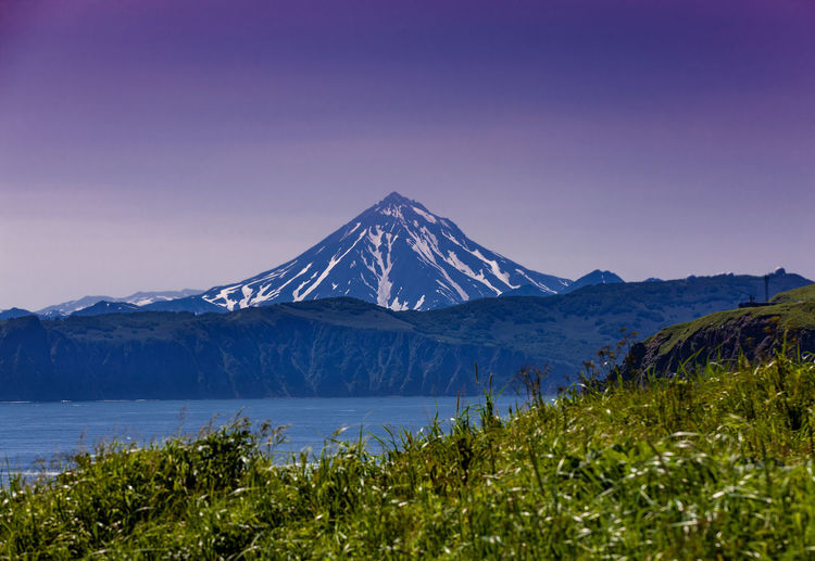 Vilyuchinsky volcano in kamchatka stock photo