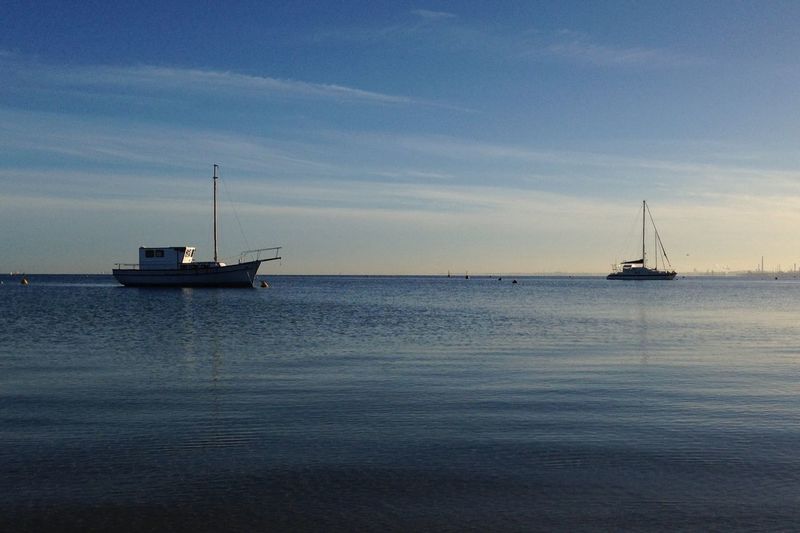 Boat sailing in sea