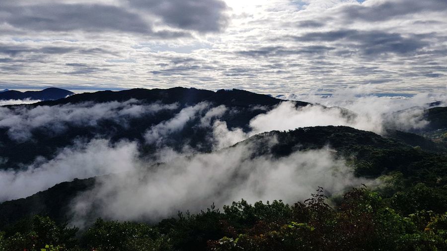 Scenic view of mountains against sky