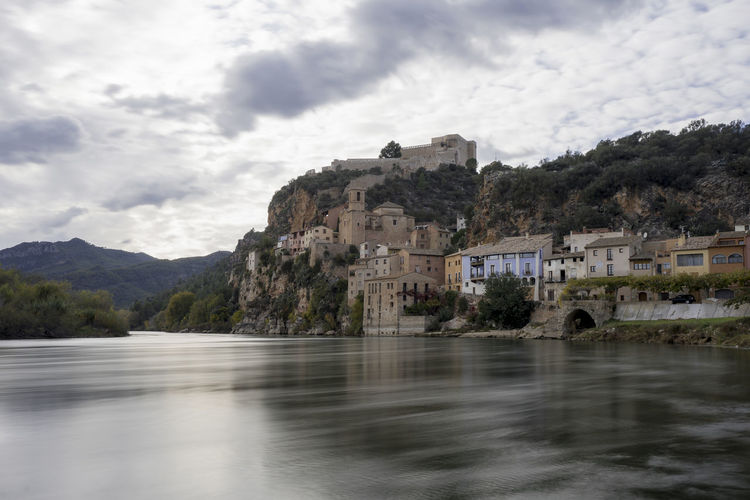 Miravet castle and city over the river