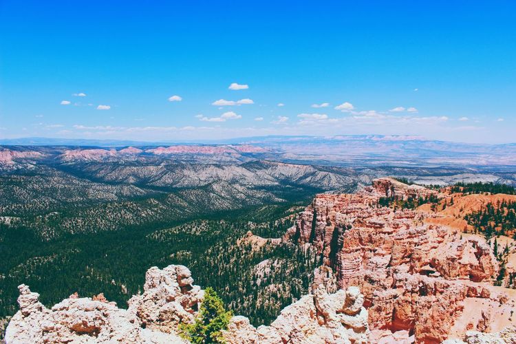 Scenic view of landscape against sky at bryce canyon national park