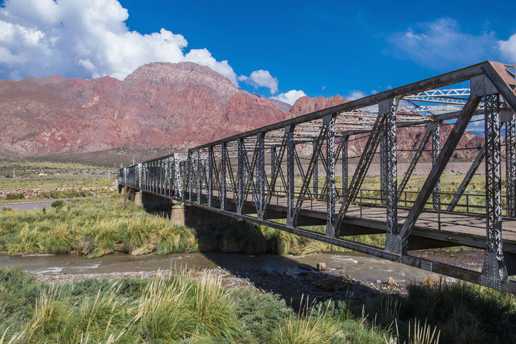 Old iron bridge, uspallata, mendoza, argentina