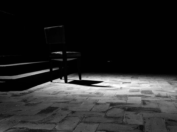Empty road at night