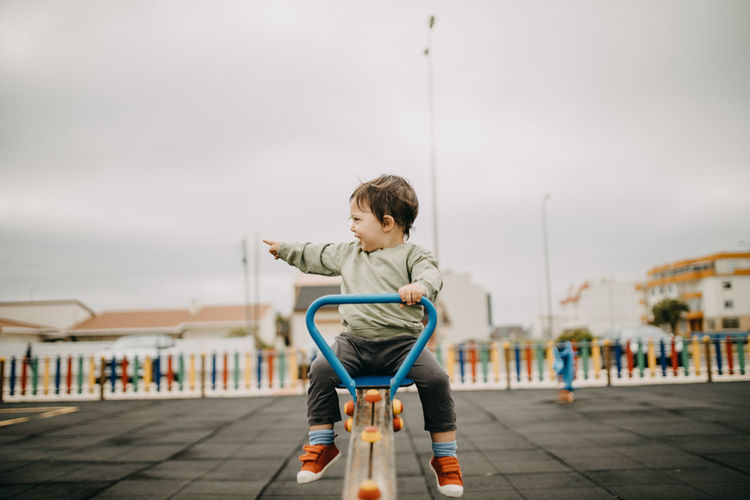 Child playing at playground