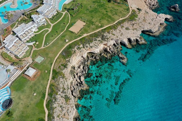 Cyprus coastal photo drone shot blue seas 