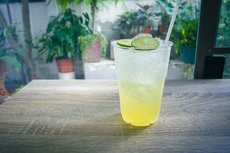 Close-up of drink on table