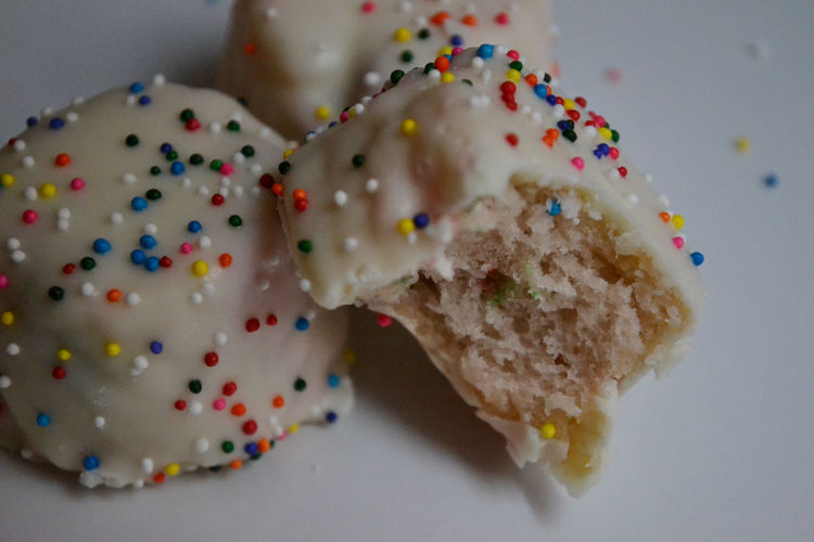 Close-up of multi colored cake