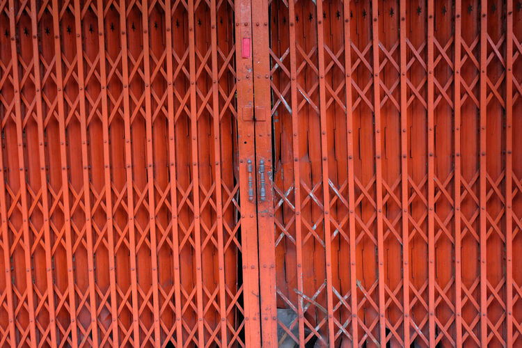 Full frame shot of closed metal gate