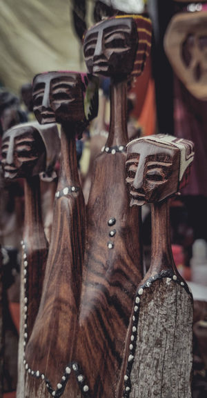 Close-up of objects for sale at market stall