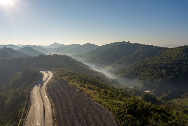 Panoramic view of mountains against sky