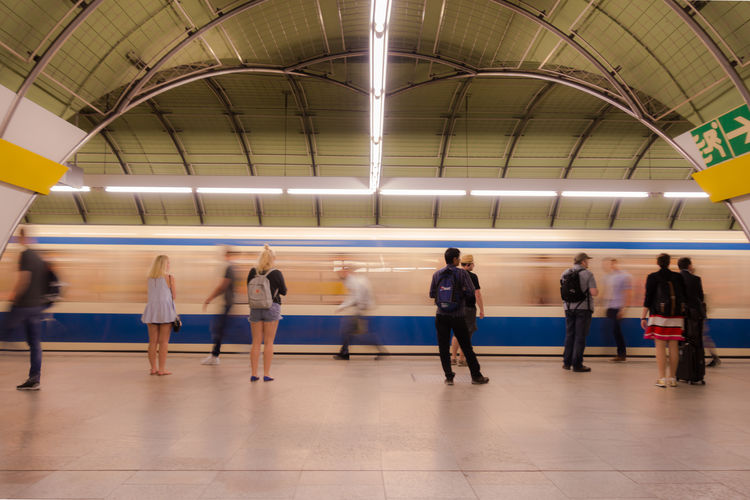 People on railroad station