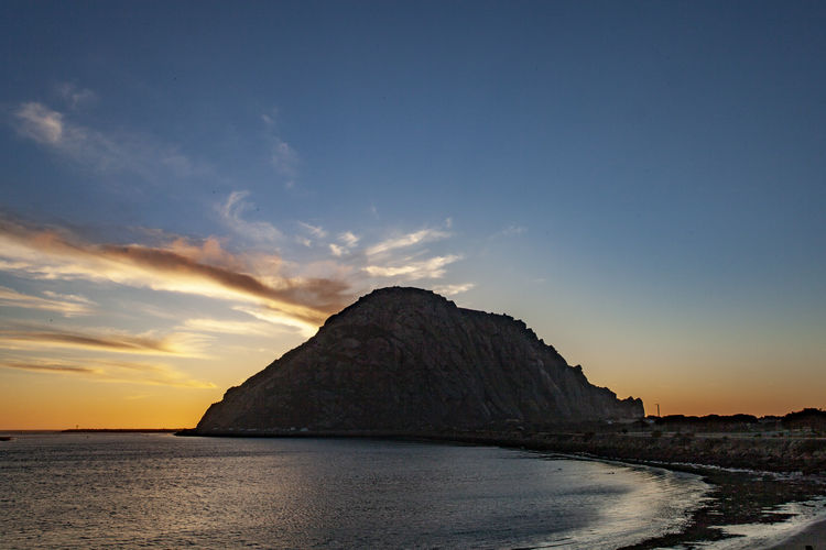 Scenic view of morro bay state park during sunset.