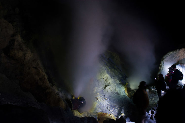 Blue fire in the ijen crater
