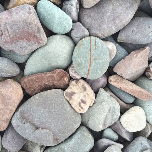Full frame shot of pebbles on field